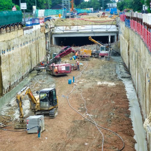Bremerhaven Hafentunnel - Rückverankerung der Schlitzwände